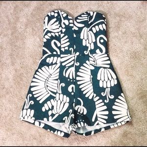 Green Floral Romper